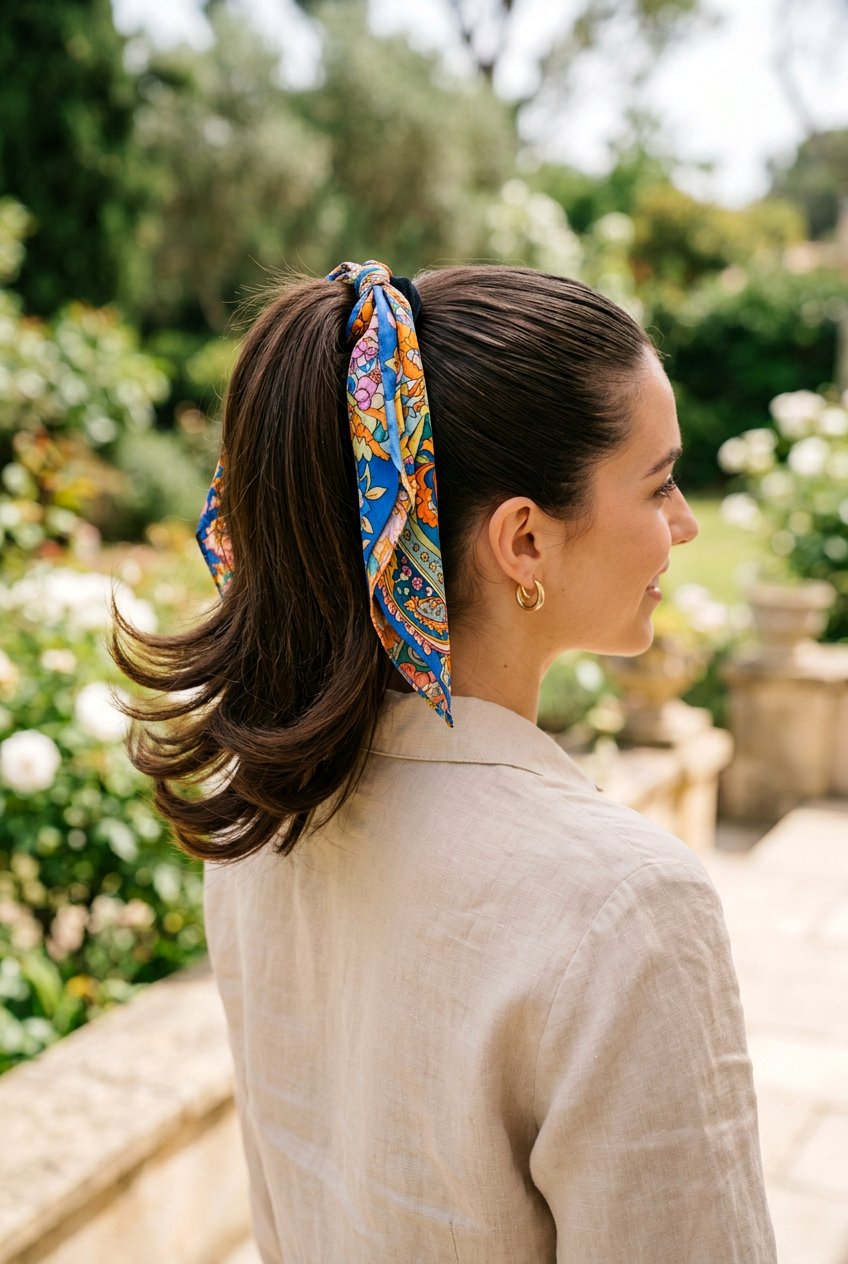 High Ponytail with Scarf - 20 1950s pin up hairstyles - 20 1950s pin up hairstyles