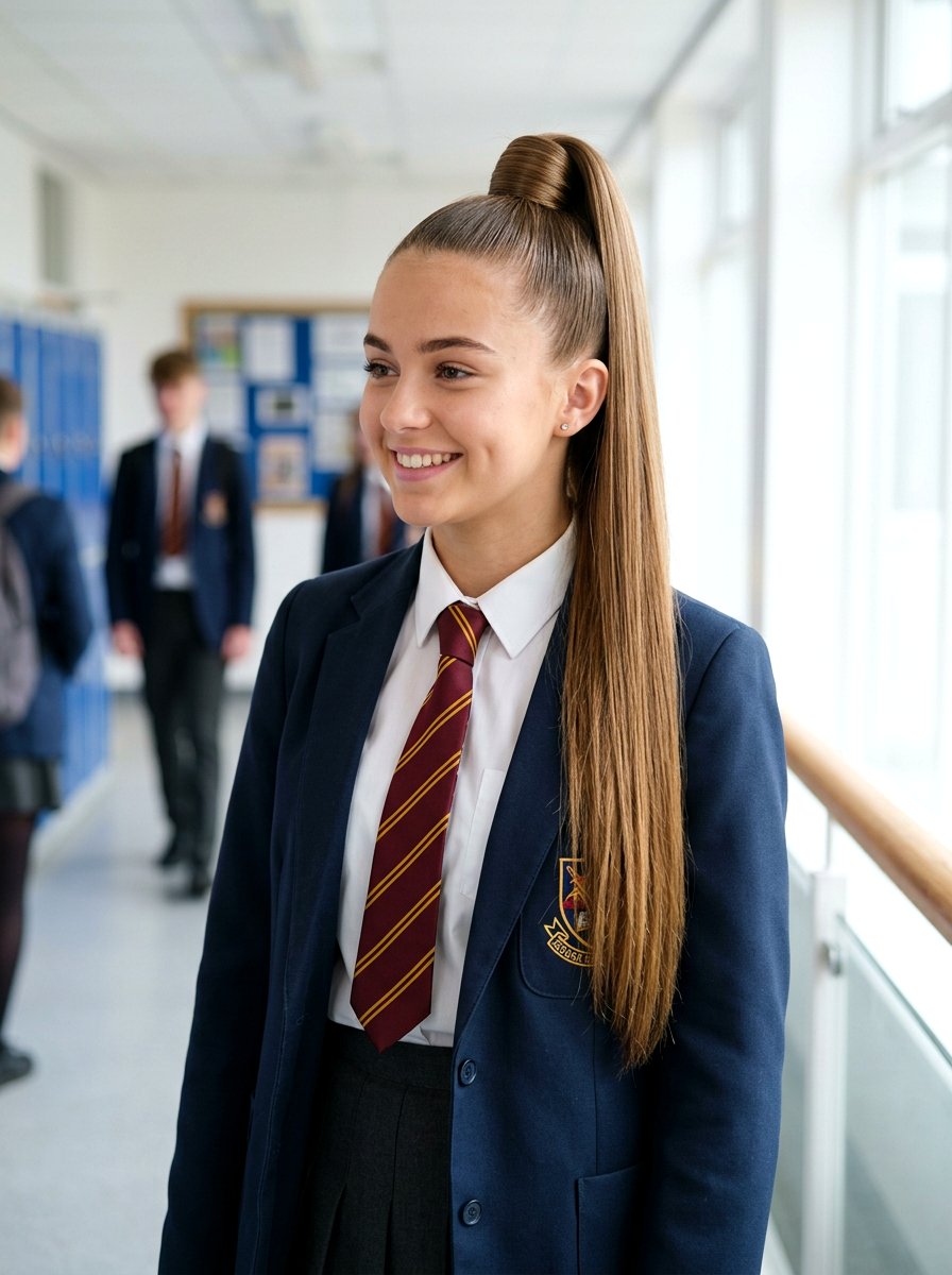 High Ponytail with Wrapped Base - 20 quick hairstyle for school mornings teens - 20 quick hairstyle for school mornings teens