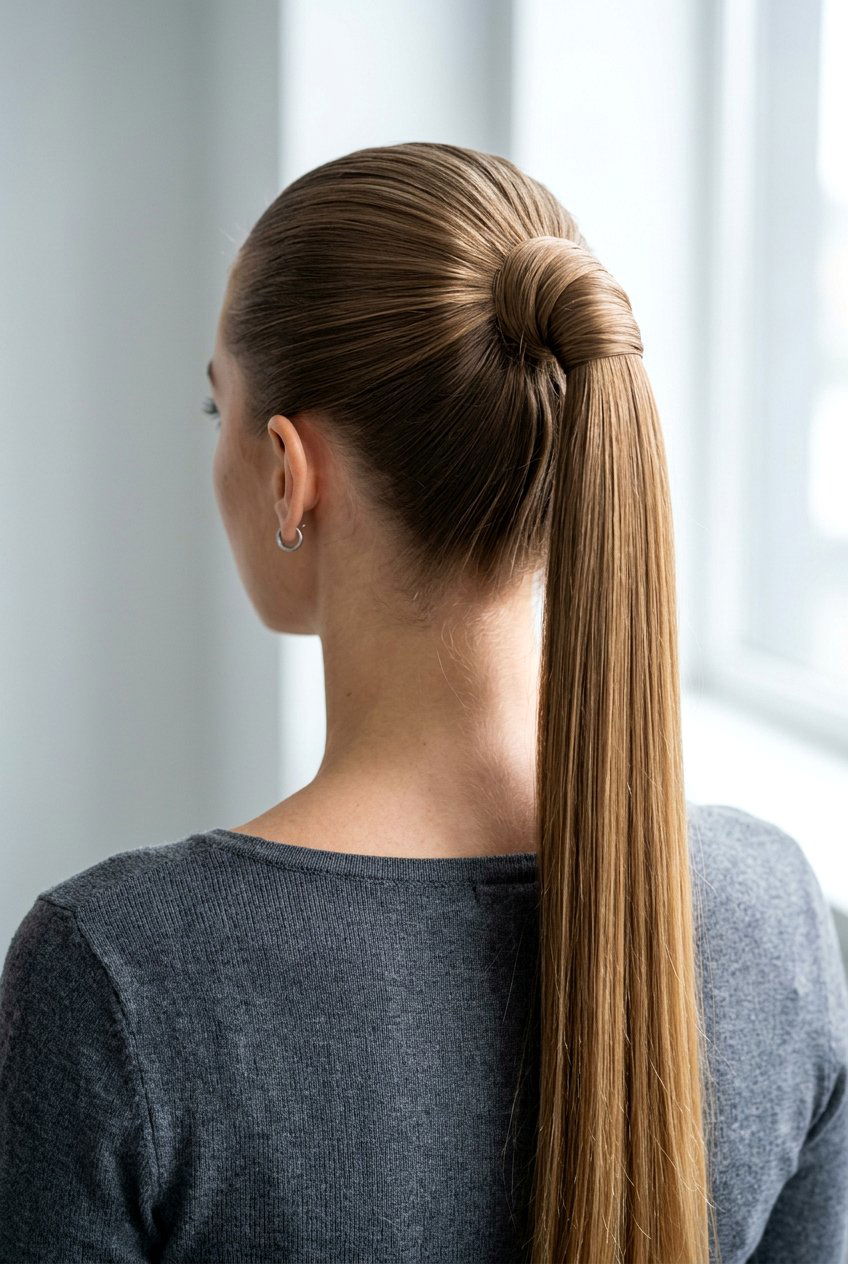 High Ponytail with Wrapped Hair Detail - 20 last day of school hairstyles - 20 last day of school hairstyles