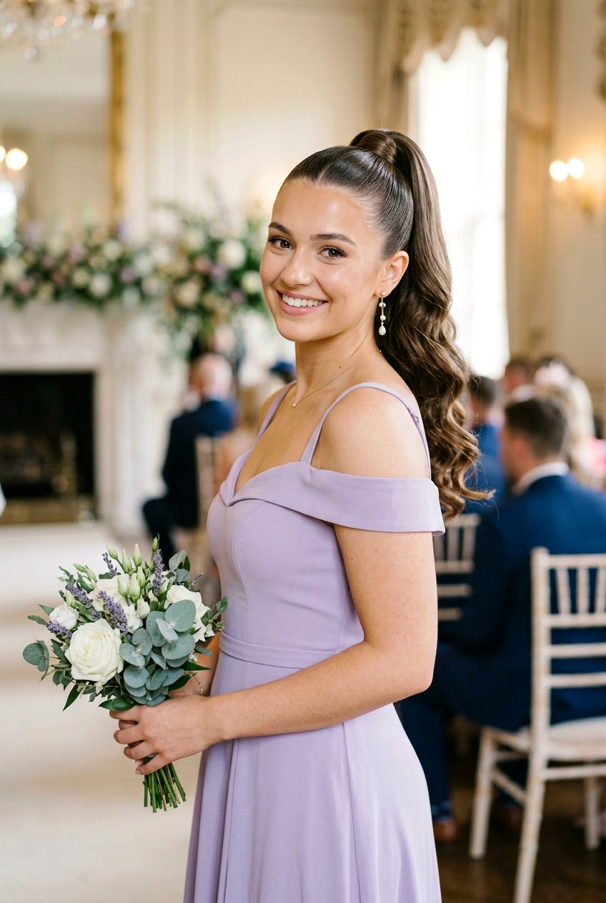 High Ponytail - 20 bridesmaid hairstyles for shoulder length hair - 20 bridesmaid hairstyles for shoulder length hair