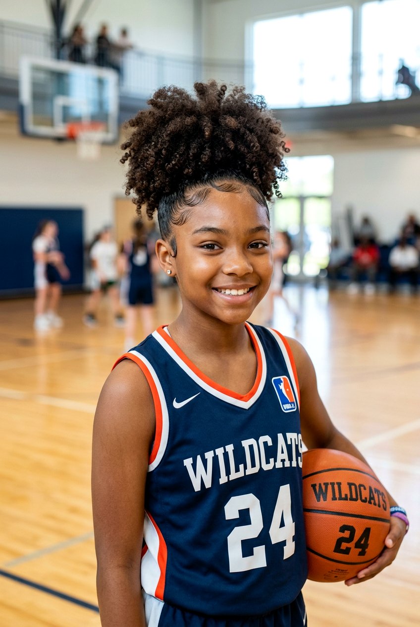 High Puff Basketball Hairstyle For Girls - 20 basketball hairstyles for girls - 20 basketball hairstyles for girls