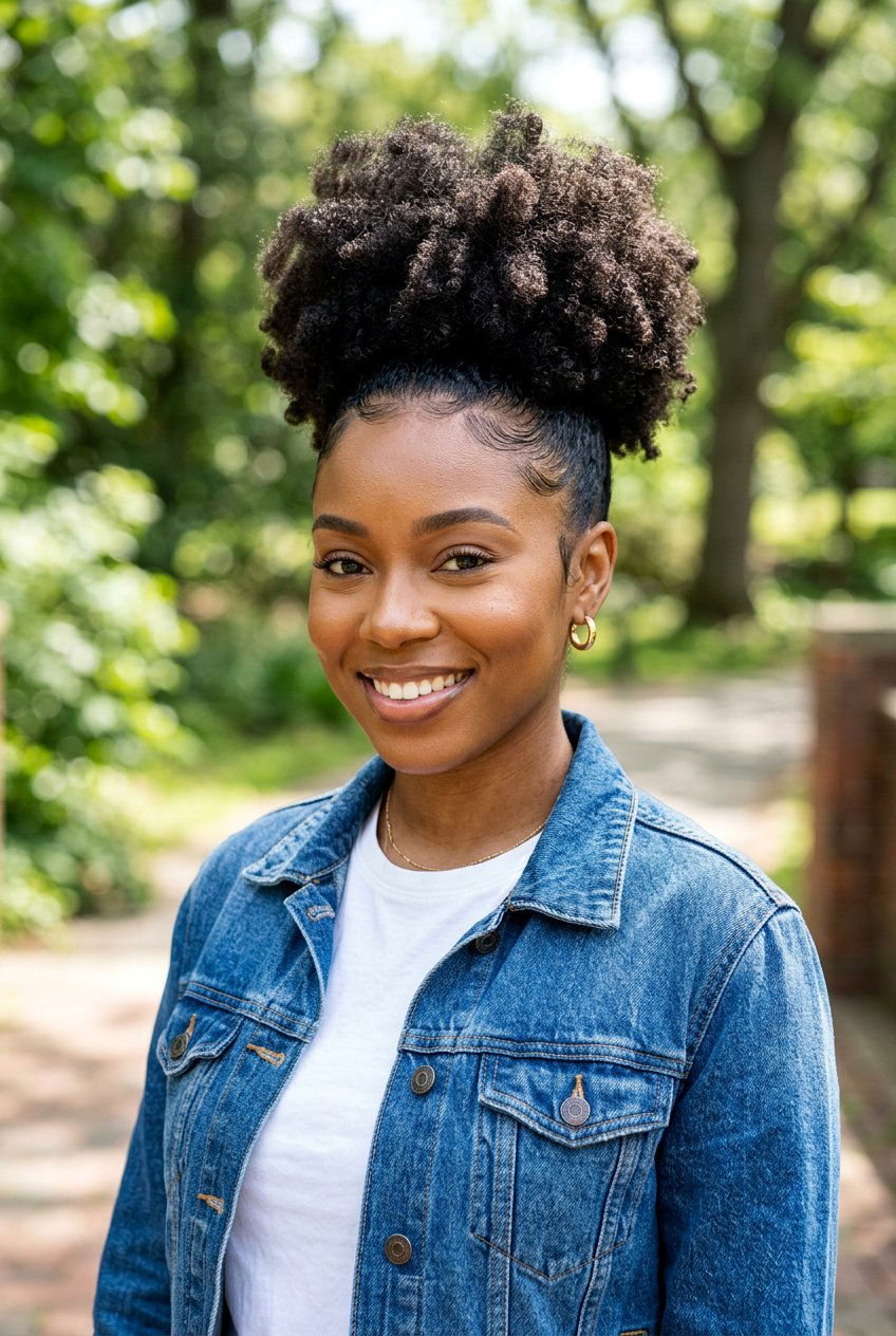 High Puff Natural Hair - 20 natural hair updo for black women - 20 natural hair updo for black women