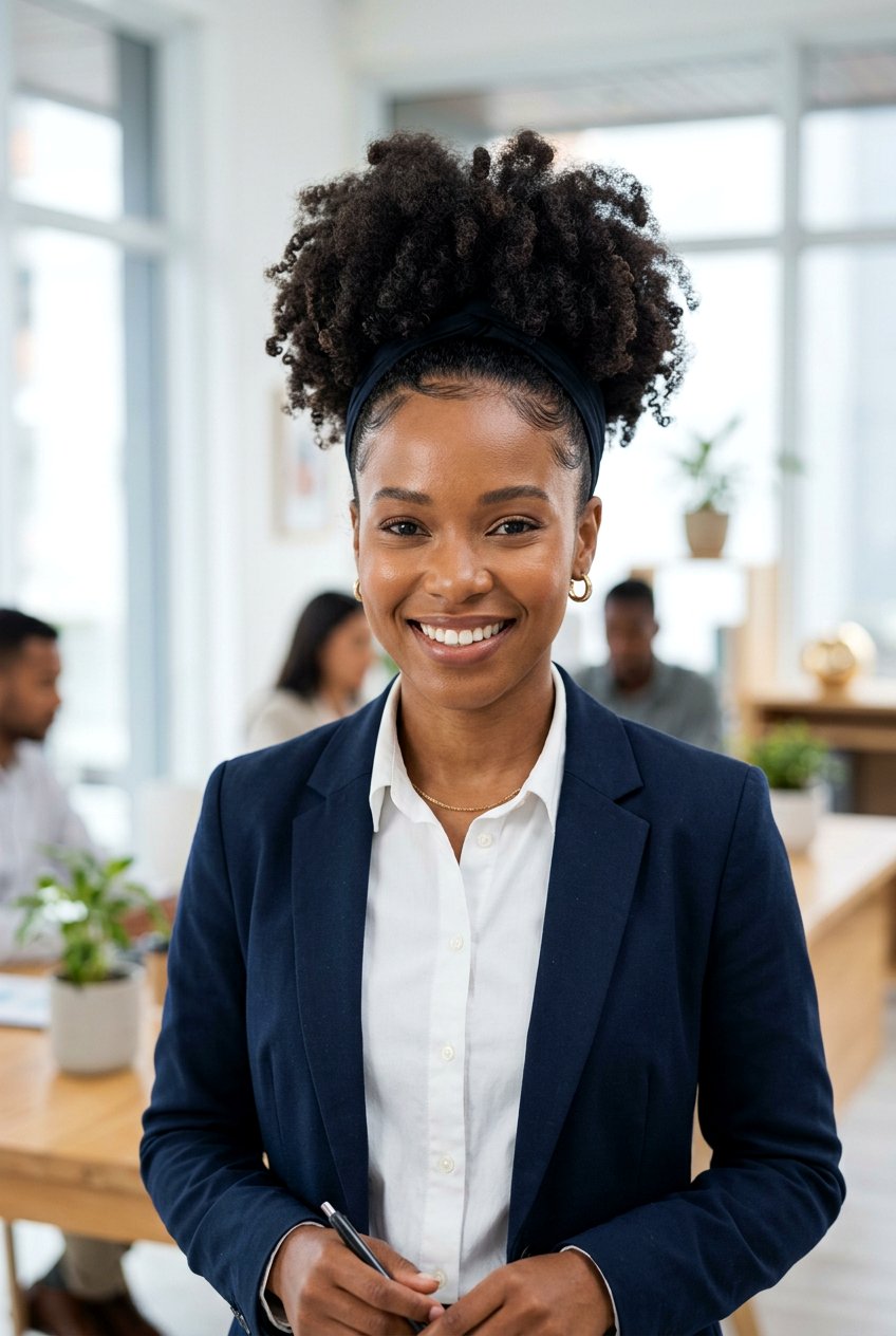 High Puff Natural Hairstyle For Work - 20 natural hairstyles for work - 20 natural hairstyles for work