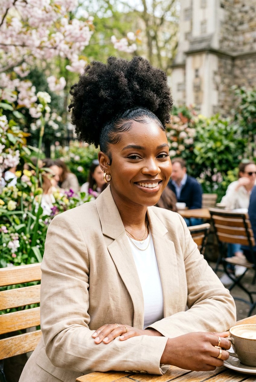 High Puff Ponytail With Slick Edges - 20 natural puff ponytail hairstyle - 20 natural puff ponytail hairstyle