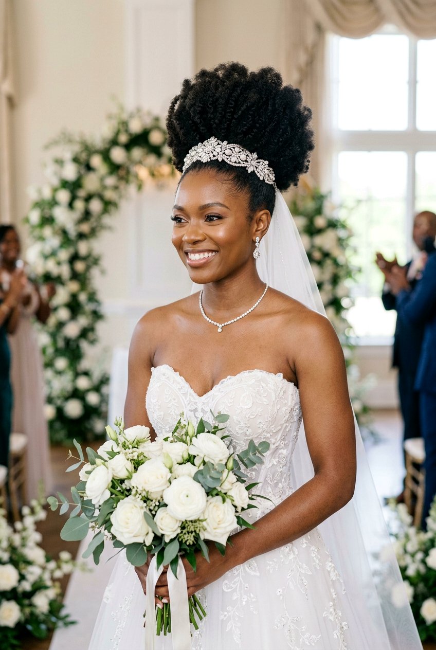 High Puff Wedding Hairstyle For Black Brides - 20 wedding hairstyles for black brides - 20 wedding hairstyles for black brides