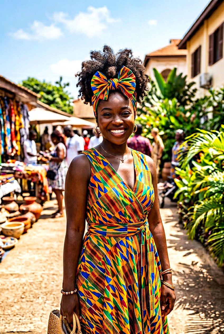 High Puff with Scarf Tie Accent - 20 quick puff hairstyles for black women - 20 quick puff hairstyles for black women