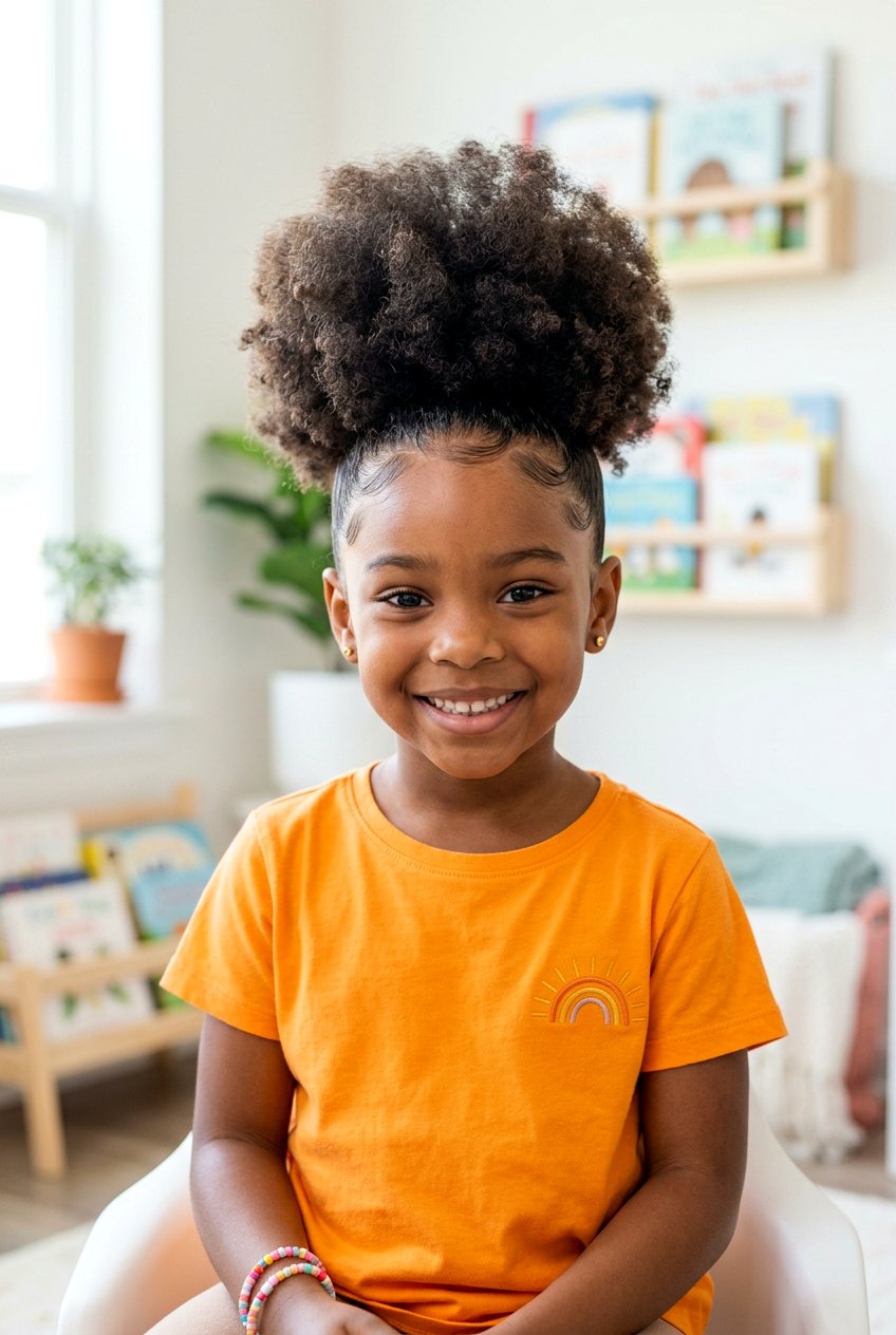 High Puff - 20 easy curly hairstyles for little girls - 20 easy curly hairstyles for little girls