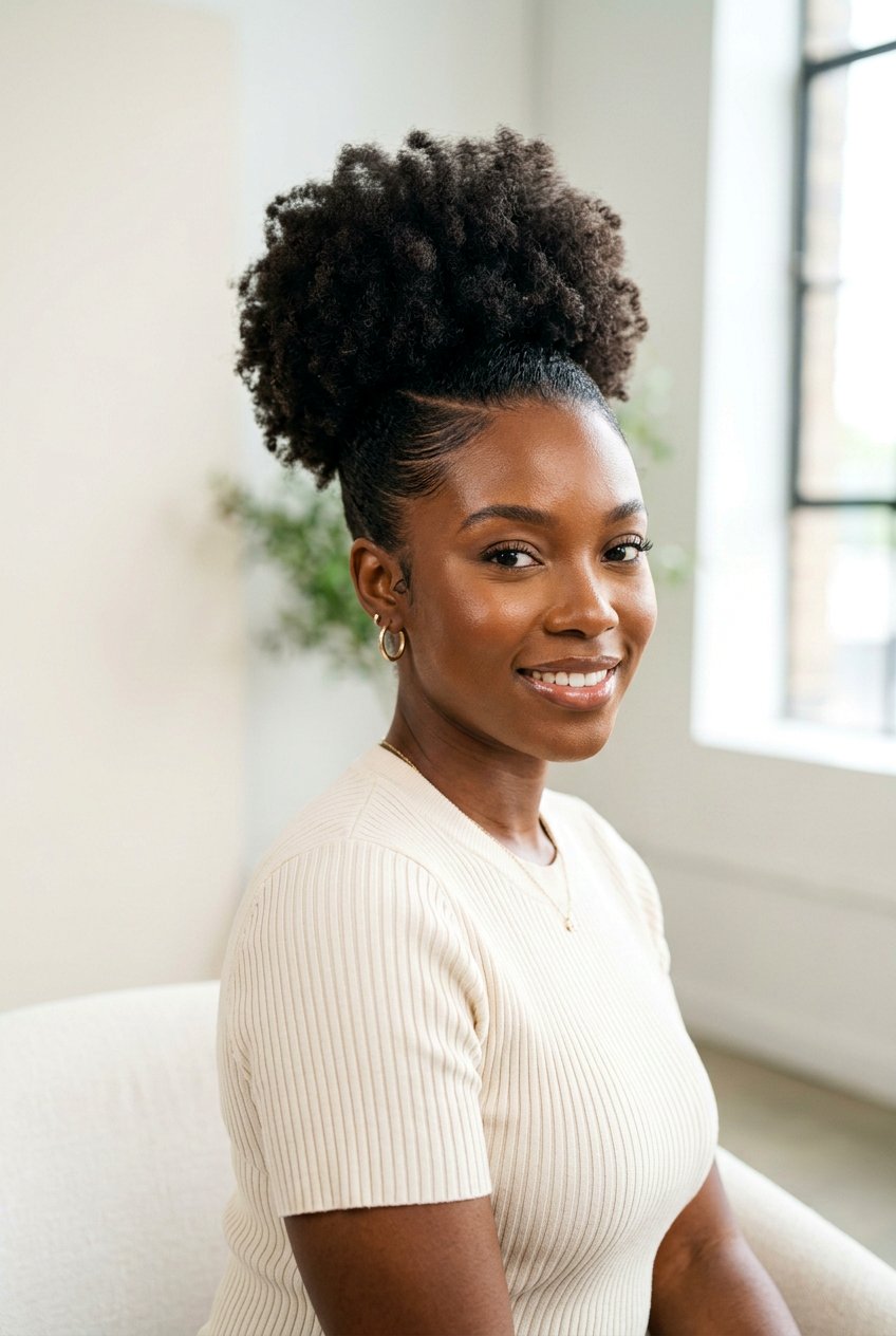 High Side Part Puff - 20 natural hair side part puff - 20 natural hair side part puff