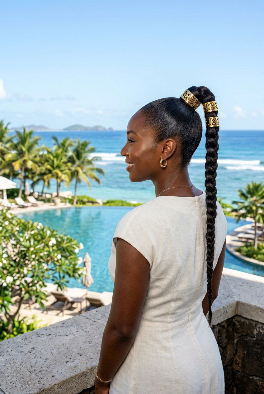 High Sleek Braided Ponytail - 20 vacation braid ponytail for women - 20 vacation braid ponytail for women