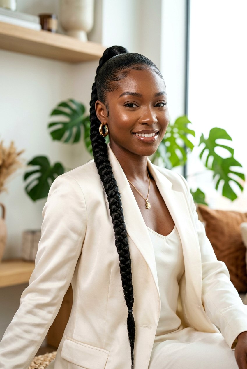 High Sleek Braided Ponytail - 20 braided ponytail for black women - 20 braided ponytail for black women