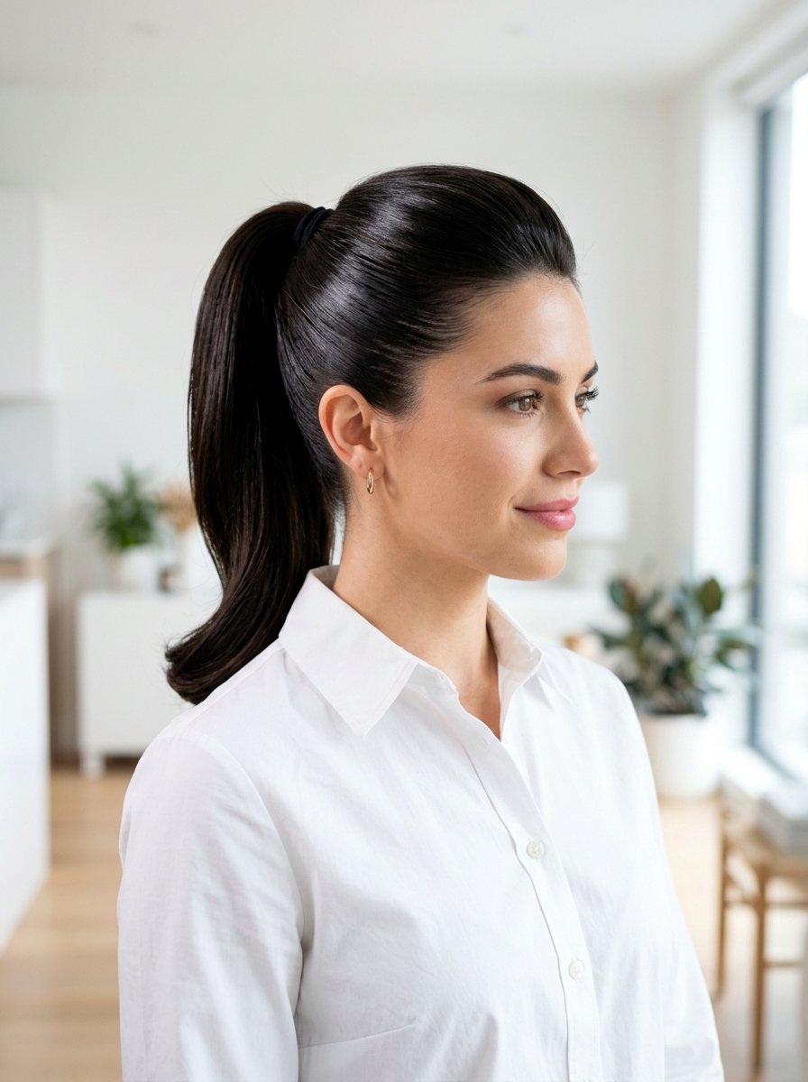 High Sleek Ponytail - 20 easy sleek ponytail styling ideas - 20 easy sleek ponytail styling ideas