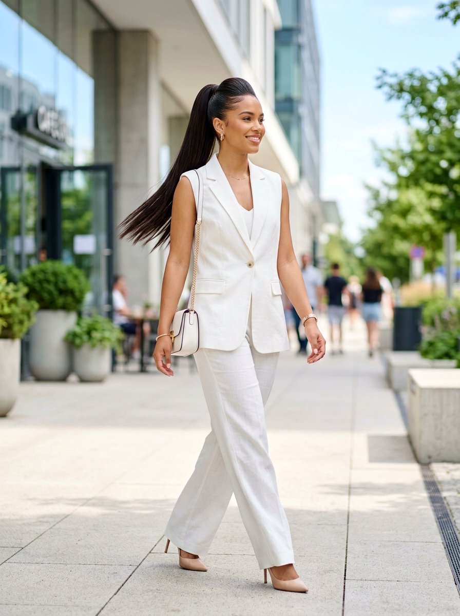 High Sleek Ponytail - 20 simple hairstyle for work dinner