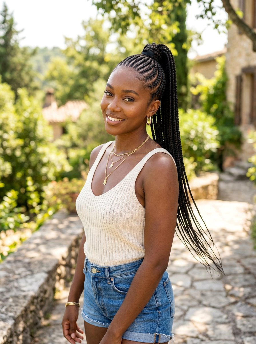 High Stitch Braid Ponytail - 20 stitch braid ponytail hairstyle - 20 stitch braid ponytail hairstyle