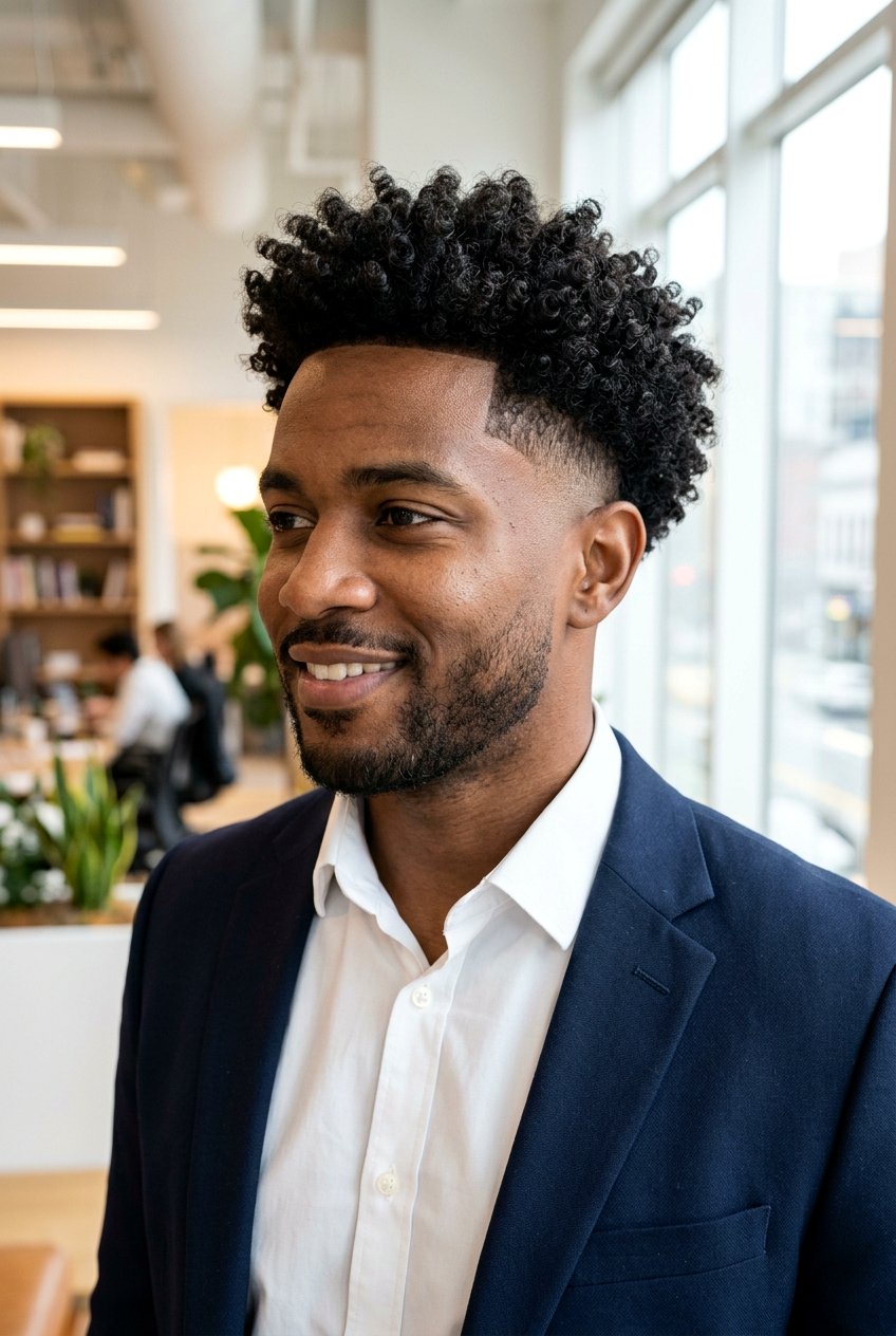 High Taper Fade Curly Hair - 20 men curly taper for business casual - 20 men curly taper for business casual