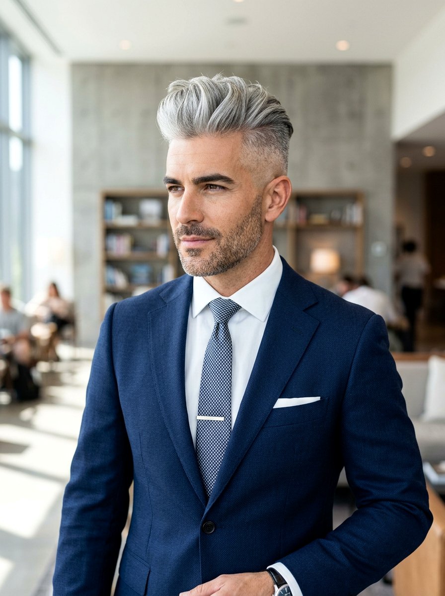 High Taper Fade Silver Hair - 20 salt and pepper taper haircut men - 20 salt and pepper taper haircut men
