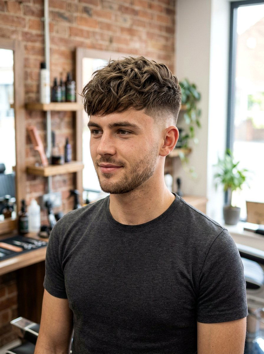 High Taper Fade With Textured Fringe - 20 textured fringe with taper fade - 20 textured fringe with taper fade