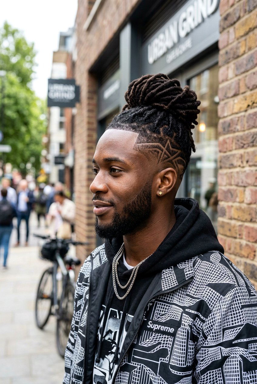 High Top Dreads With Design Fade - 20 high top dreads haircut - 20 high top dreads haircut