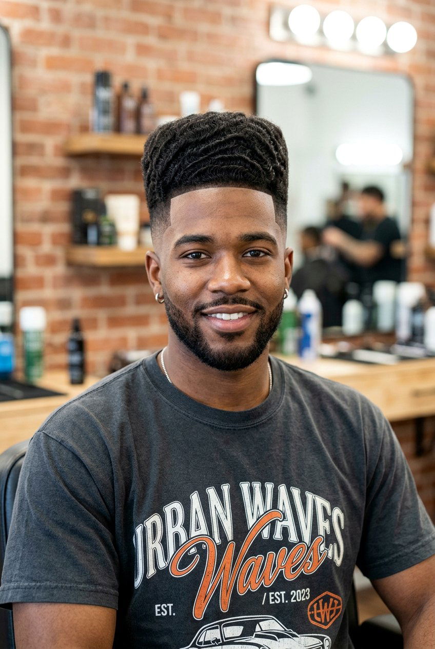 High Top Fade With Long Waves - 20 men shoulder length waves haircut - 20 men shoulder length waves haircut