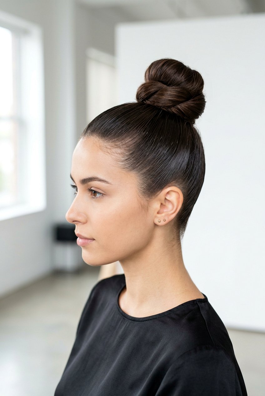 High Top Knot - 20 office hairstyles for women - 20 office hairstyles for women