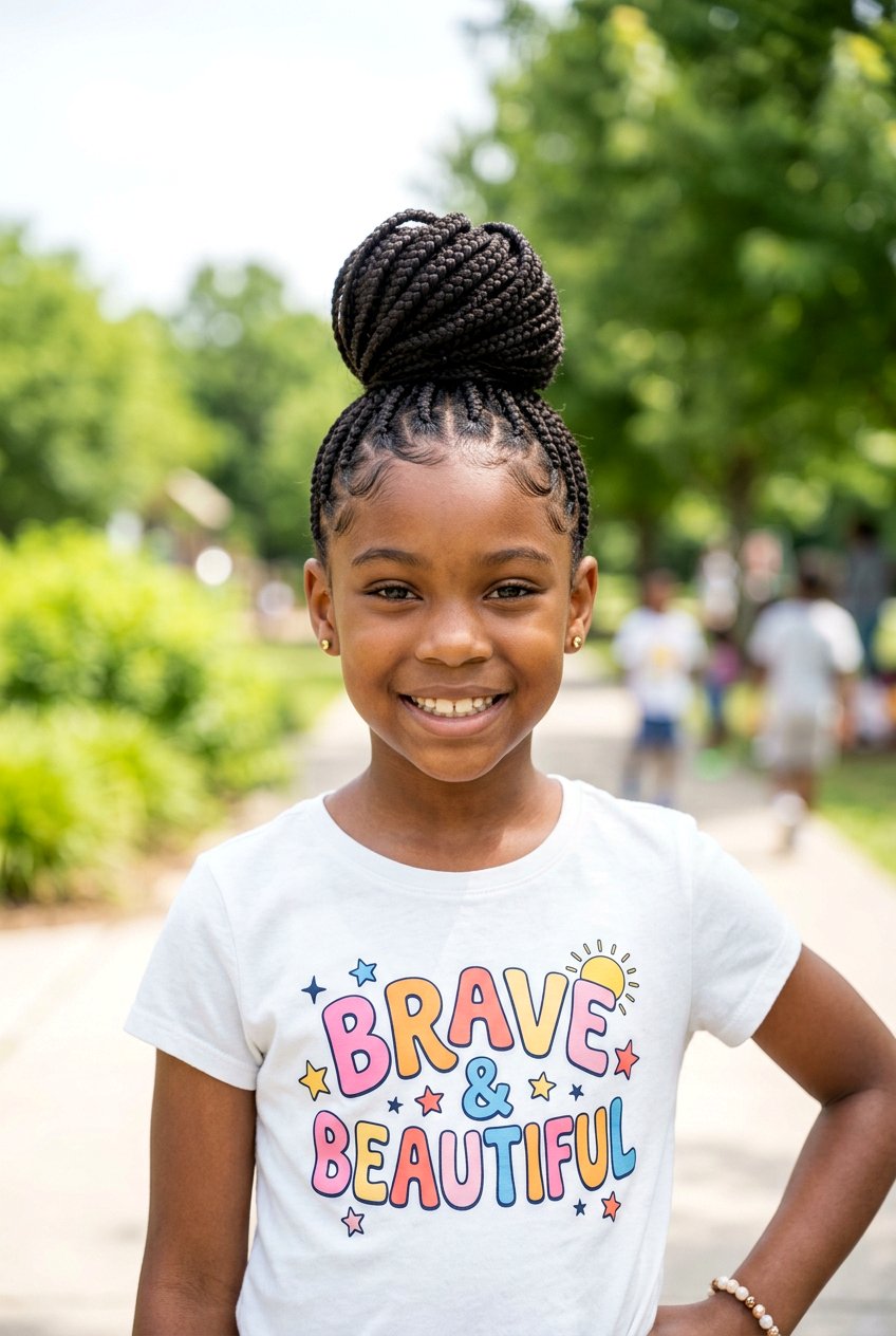 High Top Knot Braided Bun For Black Girls - 20 braided buns for black girls - 20 braided buns for black girls