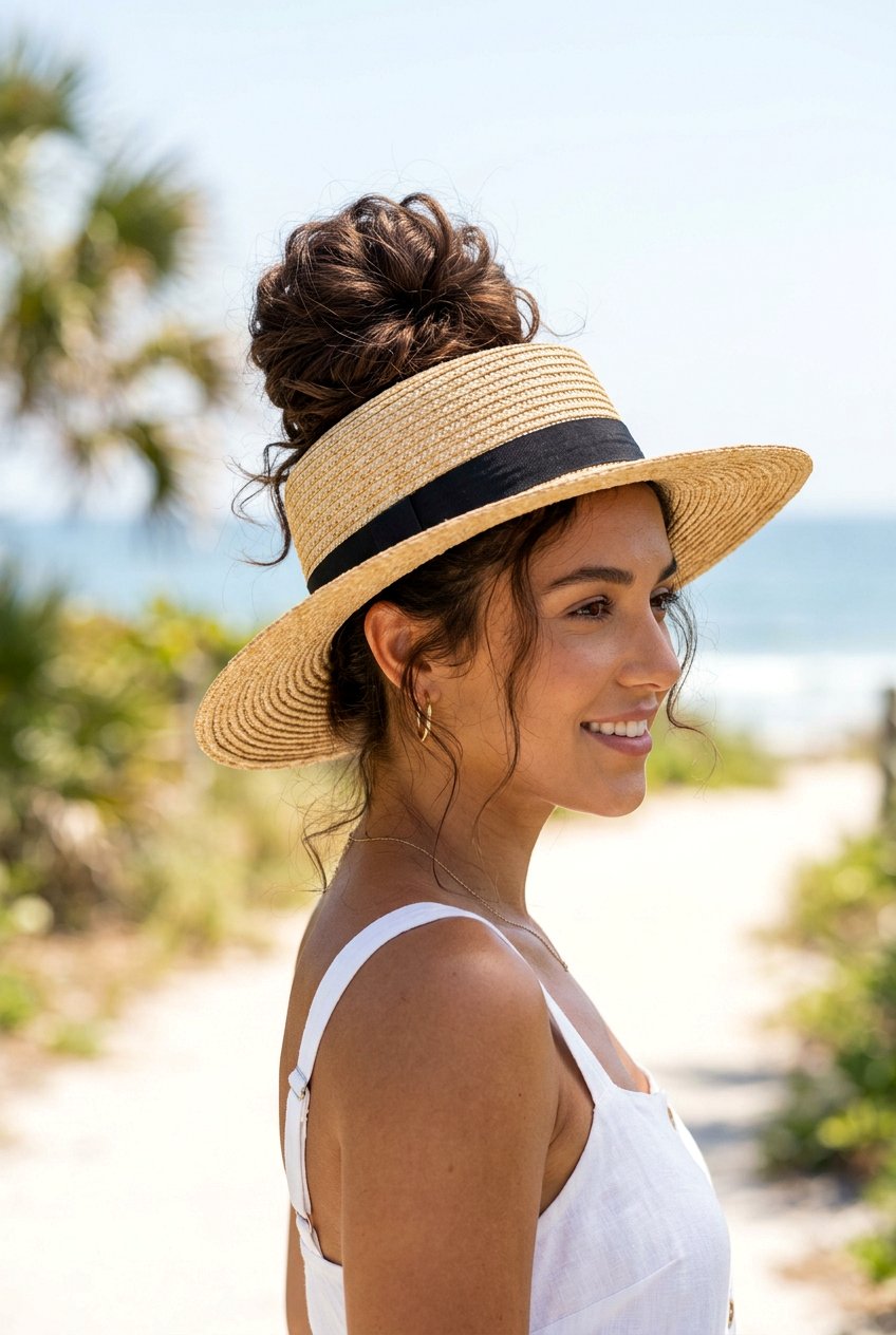 High Top Knot Bun - 20 best beach hairstyle ideas - 20 best beach hairstyle ideas