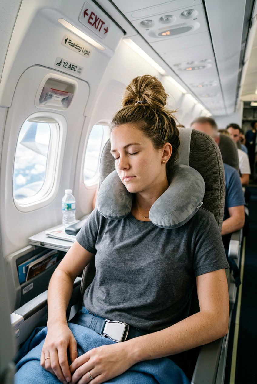 High Top Knot For Airplane Comfort - 20 airplane hairstyles for long hair - 20 airplane hairstyles for long hair