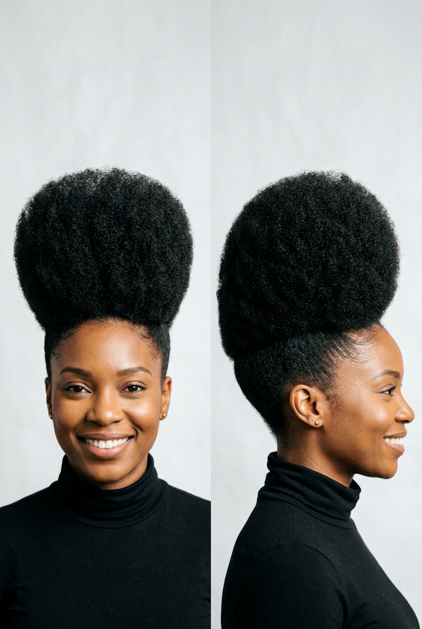 High Top Rounded Afro - 20 rounded afro haircut for black women - 20 rounded afro haircut for black women