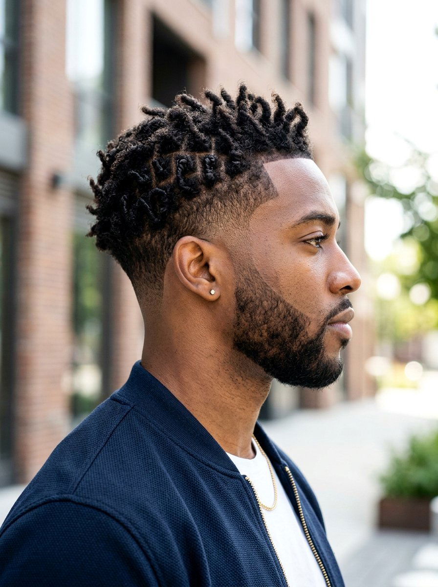 High Top Starter Locs With Drop Fade - 20 starter locs with fade - 20 starter locs with fade