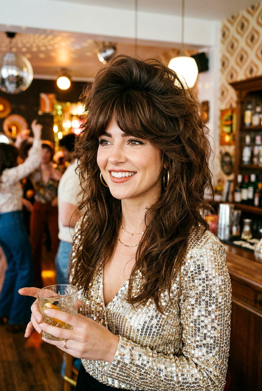 High Volume 70s Shag With Curtain Fringe - 20 70s shag with curtain fringe - 20 70s shag with curtain fringe