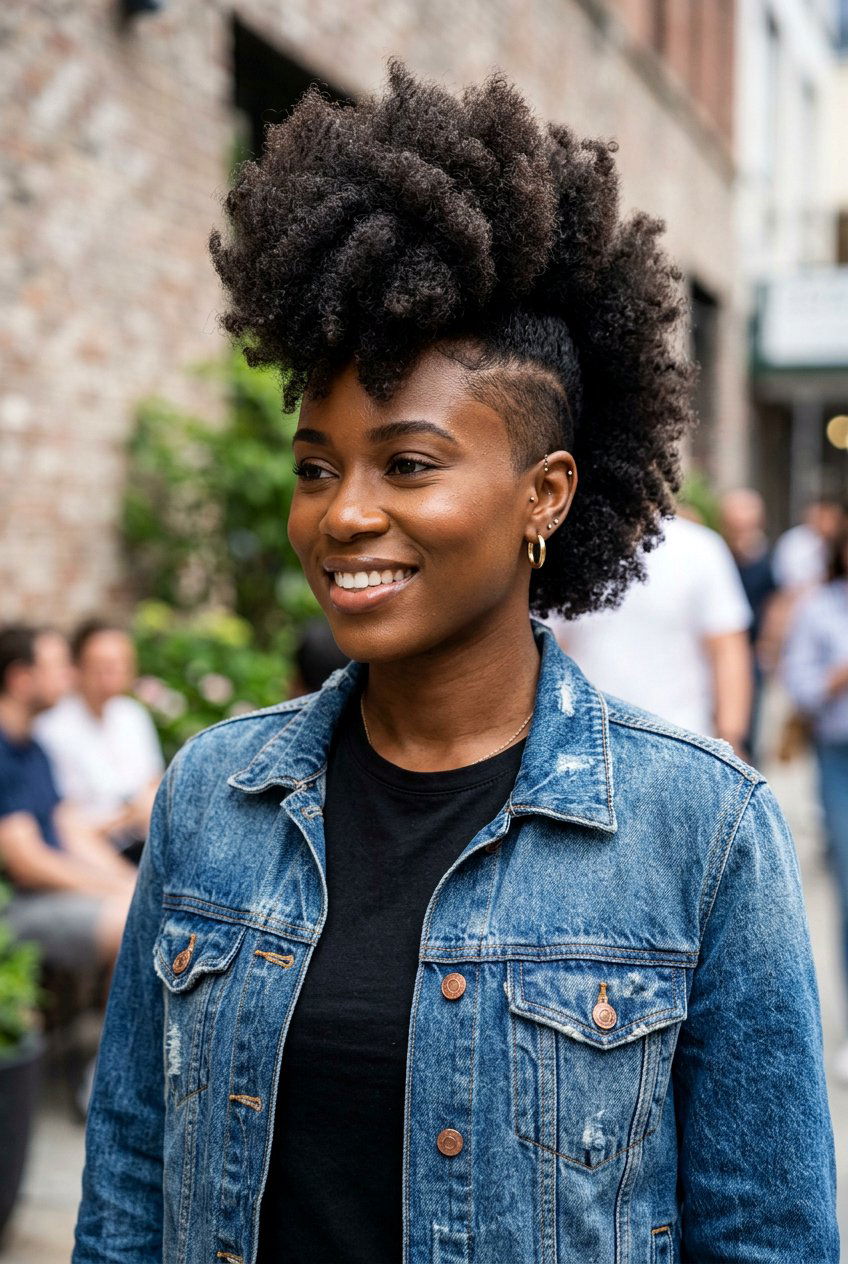 High Volume Afro Mohawk - 20 curly frohawk for natural hair - 20 curly frohawk for natural hair