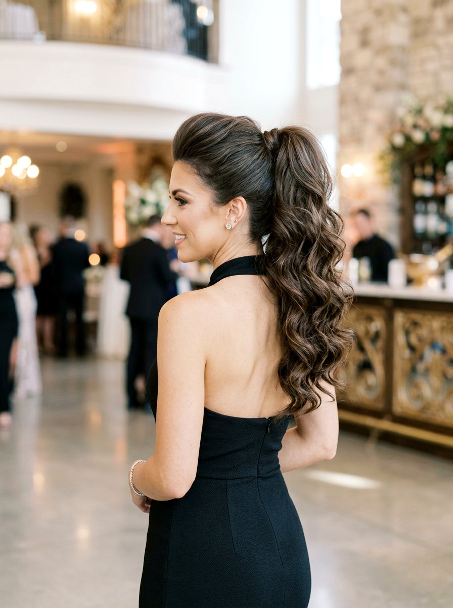 High Volume Cocktail Ponytail With Soft Waves - 20 cocktail ponytail with soft waves - 20 cocktail ponytail with soft waves