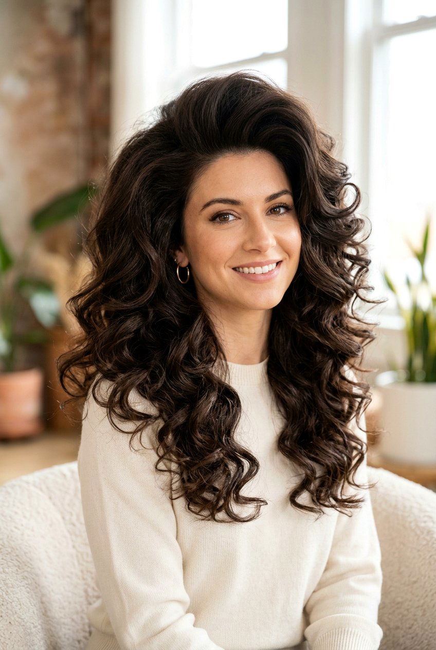 High Volume Crown Curls - 20 pageant hairstyle with soft curls - 20 pageant hairstyle with soft curls
