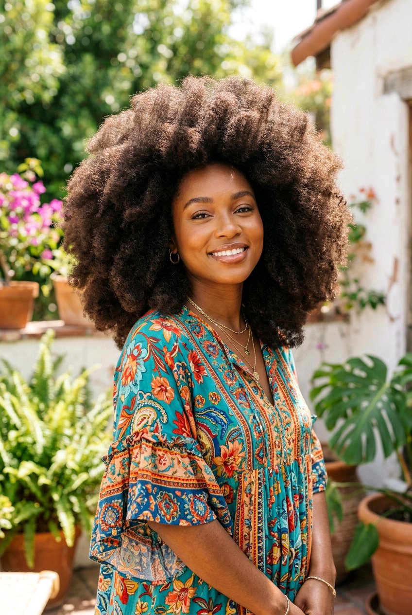 High Volume Fluffy Braid Out - 20 braid out on short natural hair - 20 braid out on short natural hair