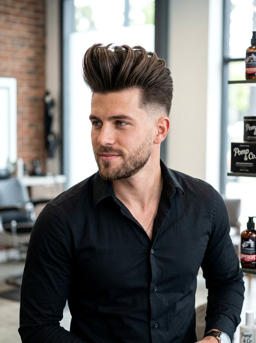 High Volume Pompadour - 20 pompadour haircut for medium hair men - 20 pompadour haircut for medium hair men