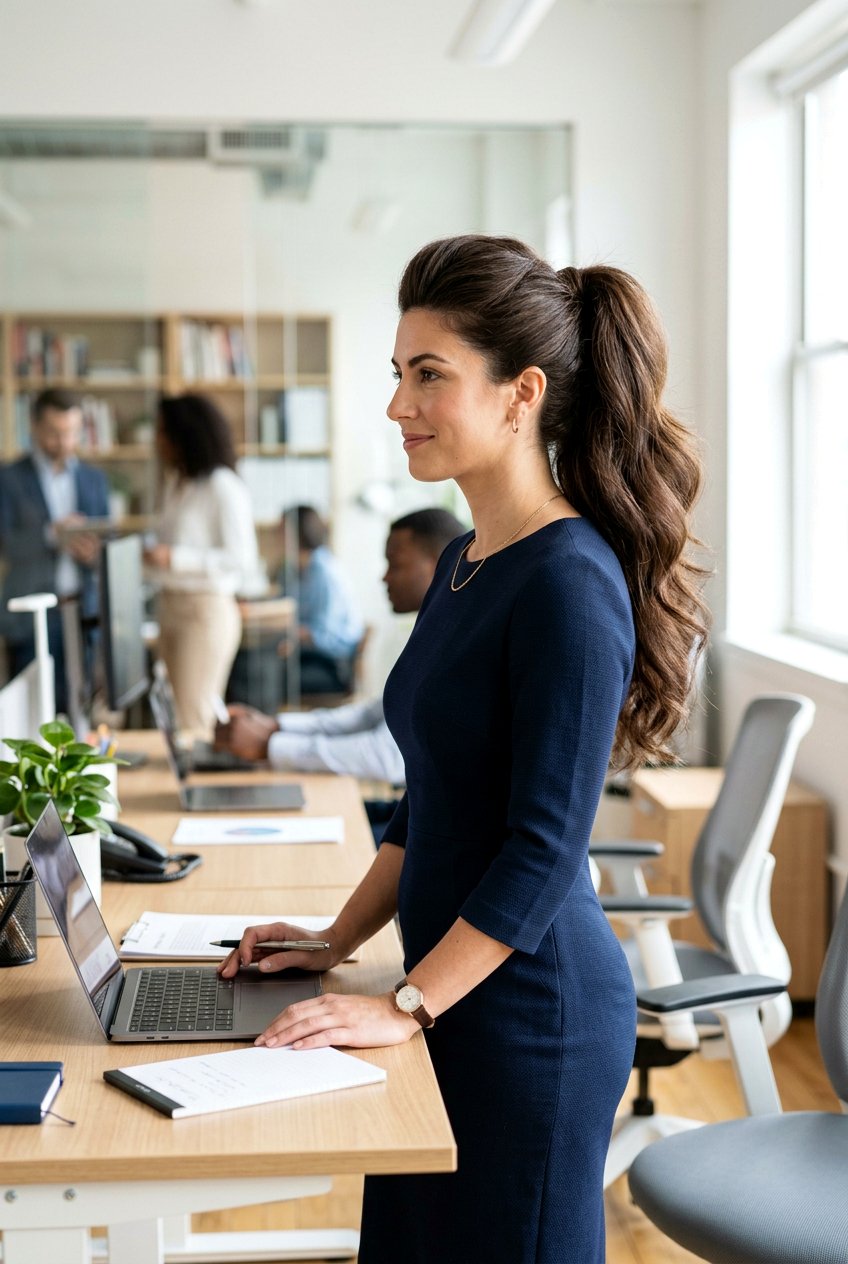 High Volume Work Ponytail - 20 mom easy work ponytail hairstyle - 20 mom easy work ponytail hairstyle