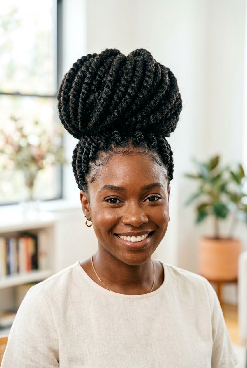 High bun marley twists - 20 marley twists hairstyles - 20 marley twists hairstyles