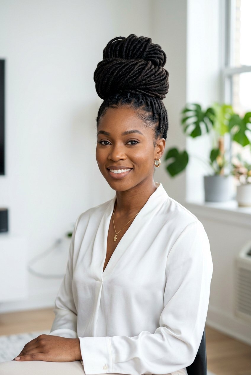 High loc bun - 20 loc bun hairstyles - 20 loc bun hairstyles