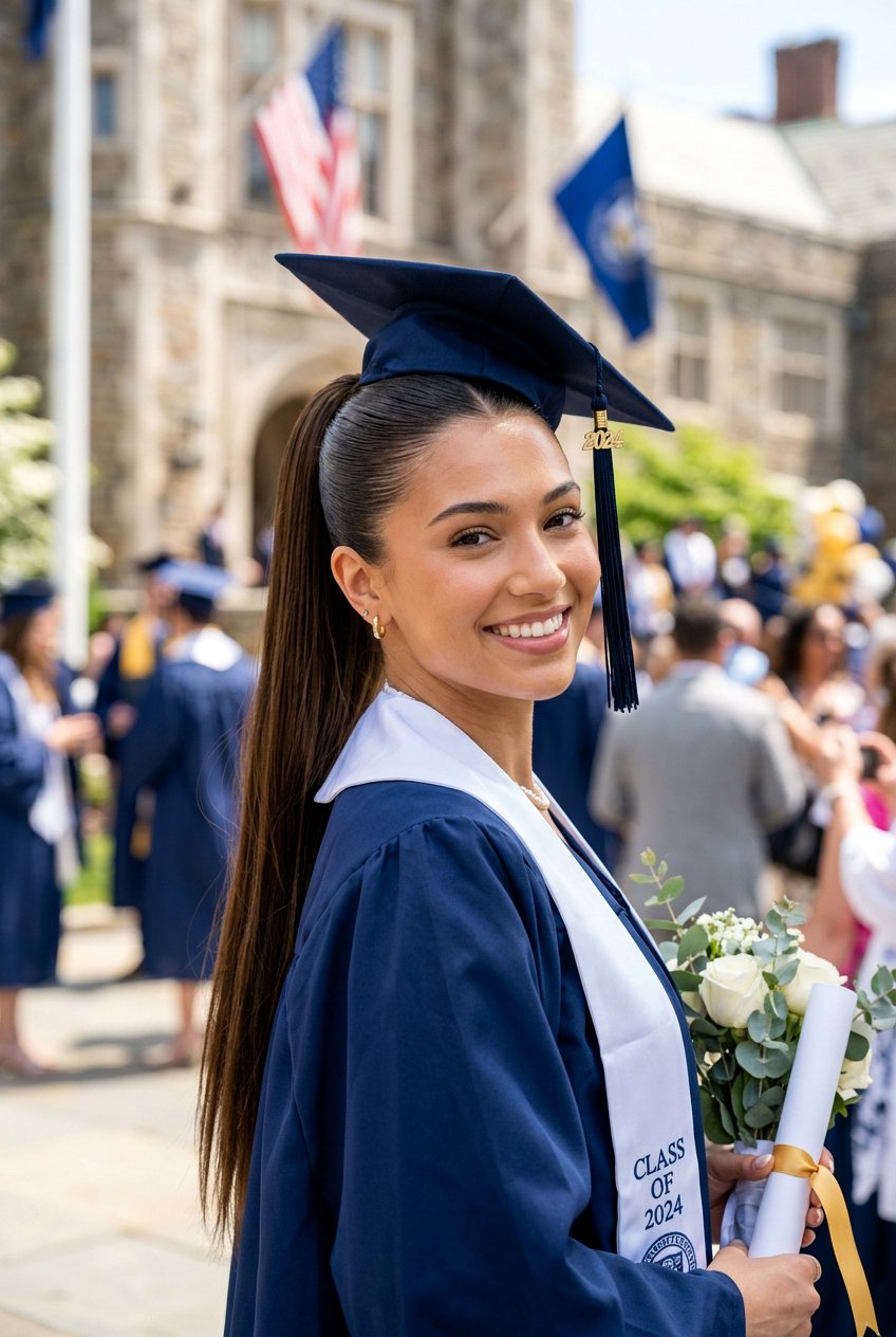 High ponytail for graduation - 20 graduation hairstyles - 20 graduation hairstyles