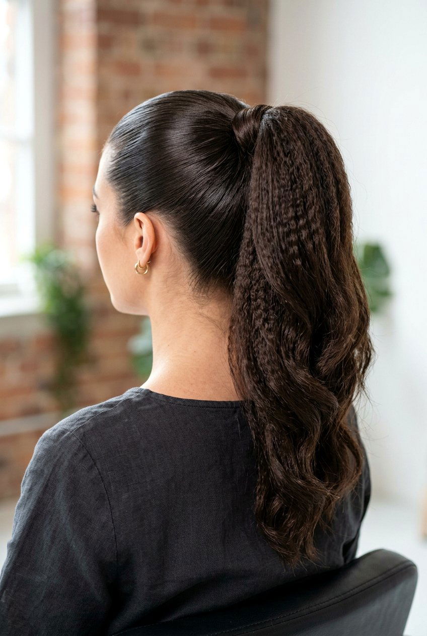 High ponytail with crimping - 20 crimped hairstyles - 20 crimped hairstyles