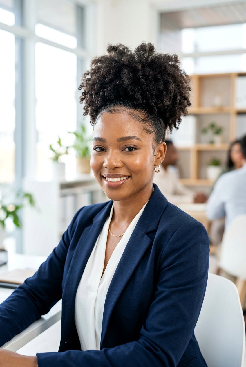 High puff curly hair - 20 interview hairstyle for curly hair women - 20 interview hairstyle for curly hair women