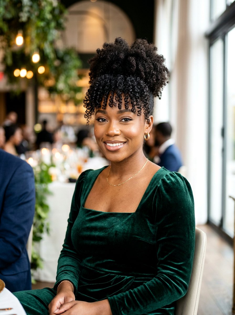 High puff with bangs - 20 prom hairstyles for natural hair - 20 prom hairstyles for natural hair