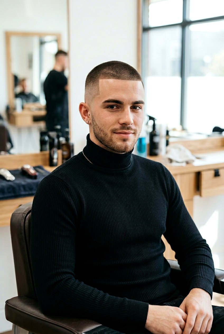 High skin fade buzz cut - 20 buzz cut for round face men - 20 buzz cut for round face men