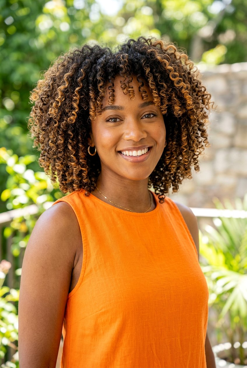 Highlighted Curly Afro Bob - 20 curly afro bob haircut - 20 curly afro bob haircut