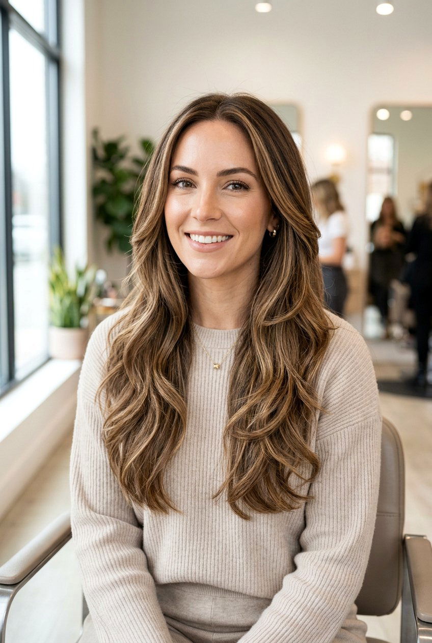 Highlighted Long Layers - 20 long layers for heart shaped face women - 20 long layers for heart shaped face women