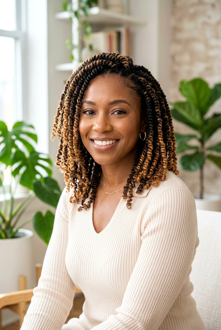 Highlighted Spring Twists - 20 spring twists shoulder length styles - 20 spring twists shoulder length styles