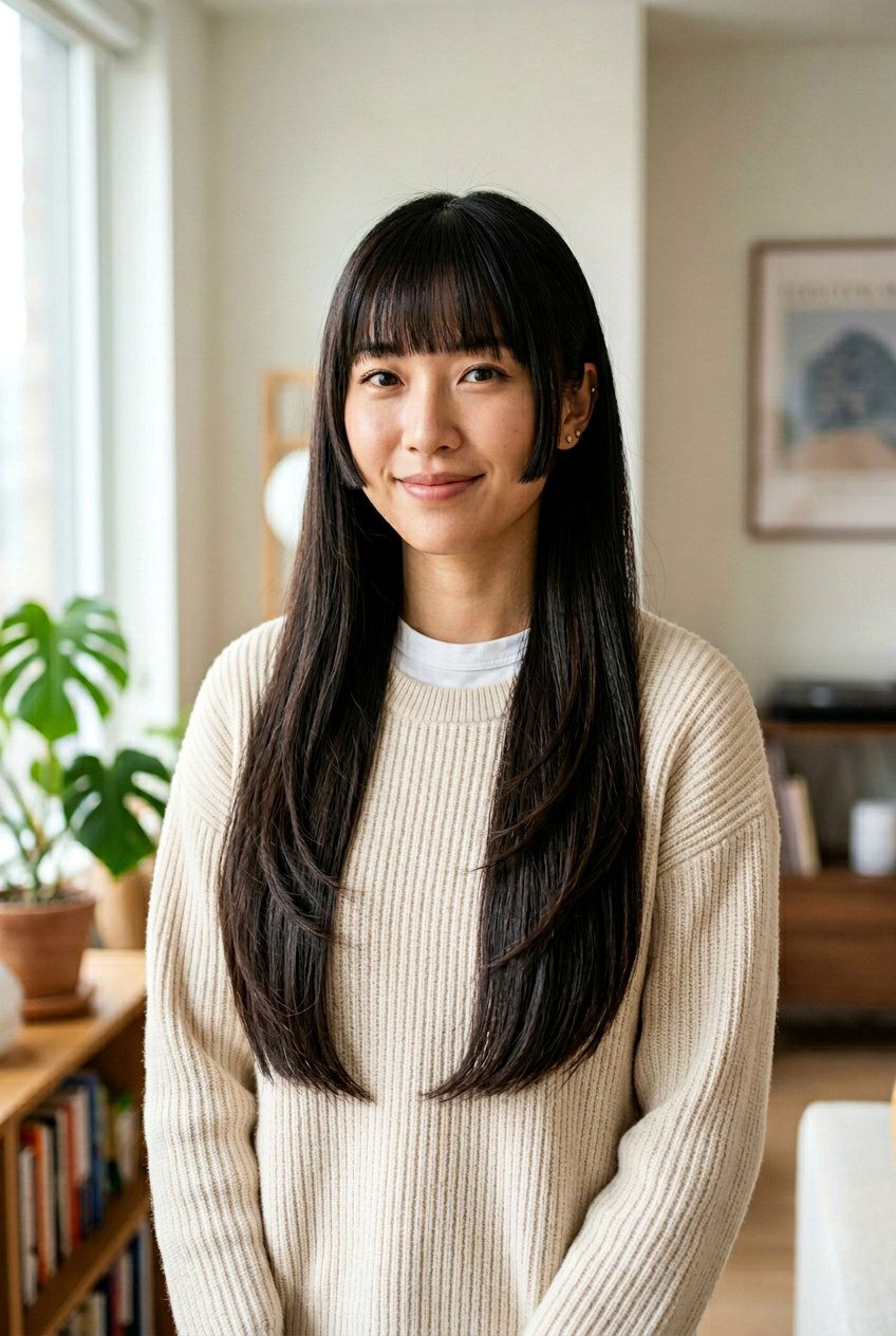 Hime Cut With Long Hair And Face Framing Layers - 20 hime cut with long hair - 20 hime cut with long hair