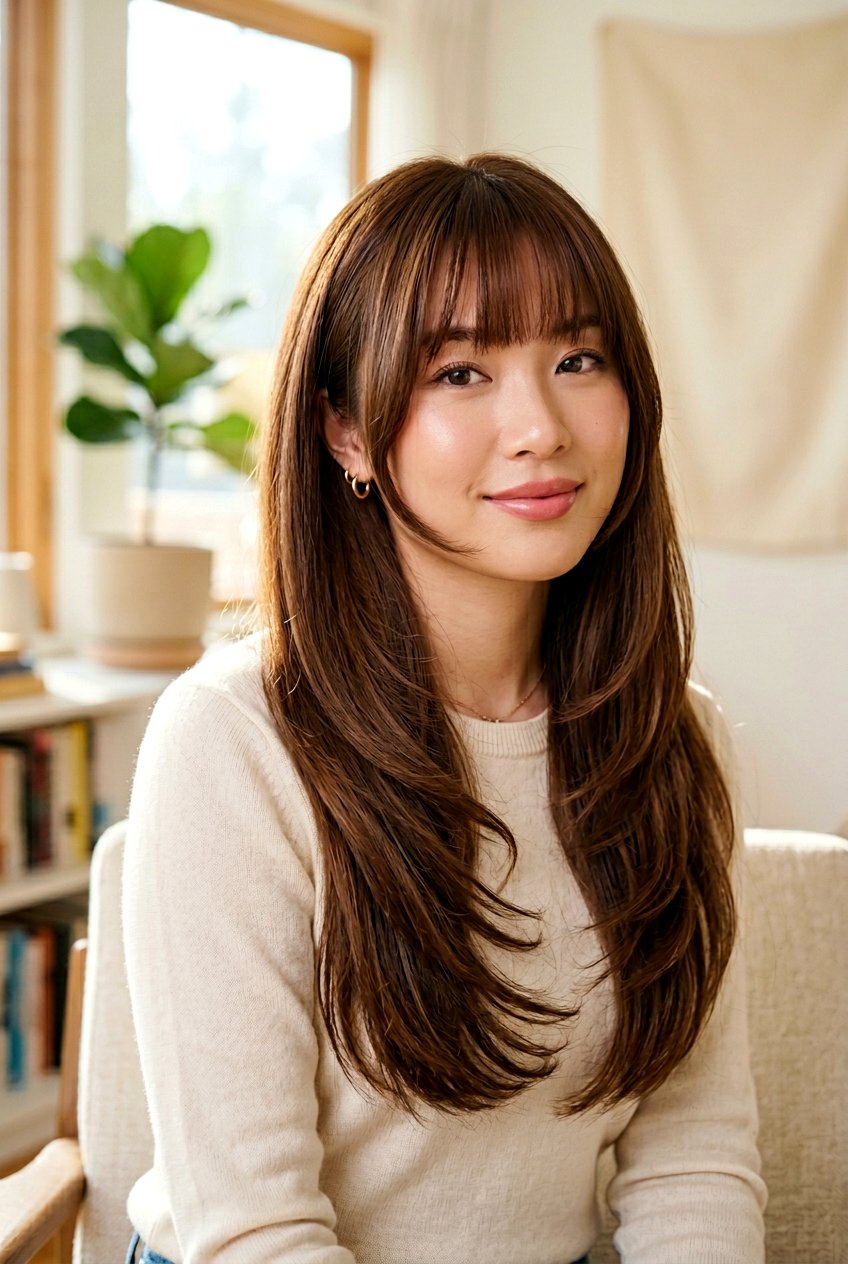 Hime Cut With Long Layered Curtain Bangs - 20 hime cut with curtain bangs - 20 hime cut with curtain bangs