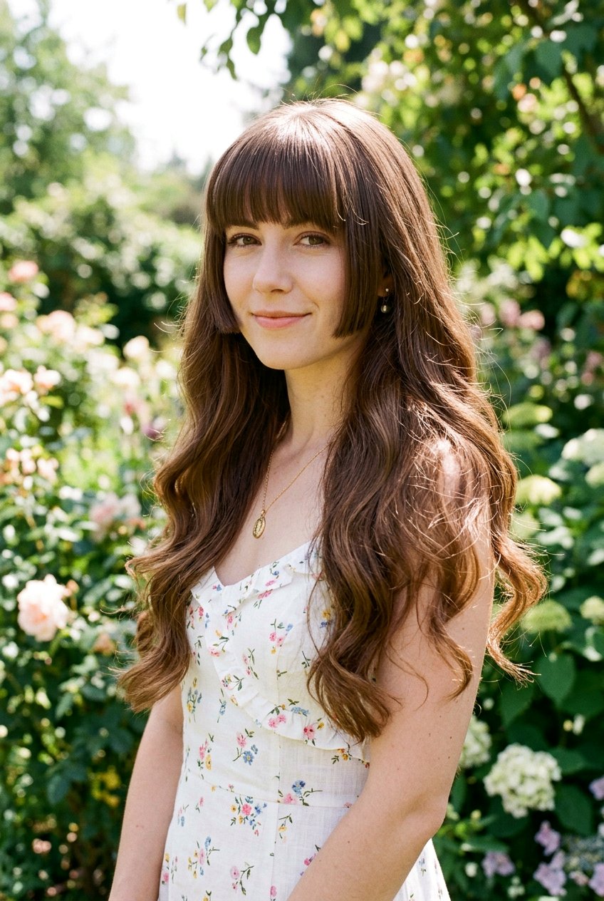 Hime Cut with Soft Waves on Long Hair - 20 hime haircut for straight long hair - 20 hime haircut for straight long hair