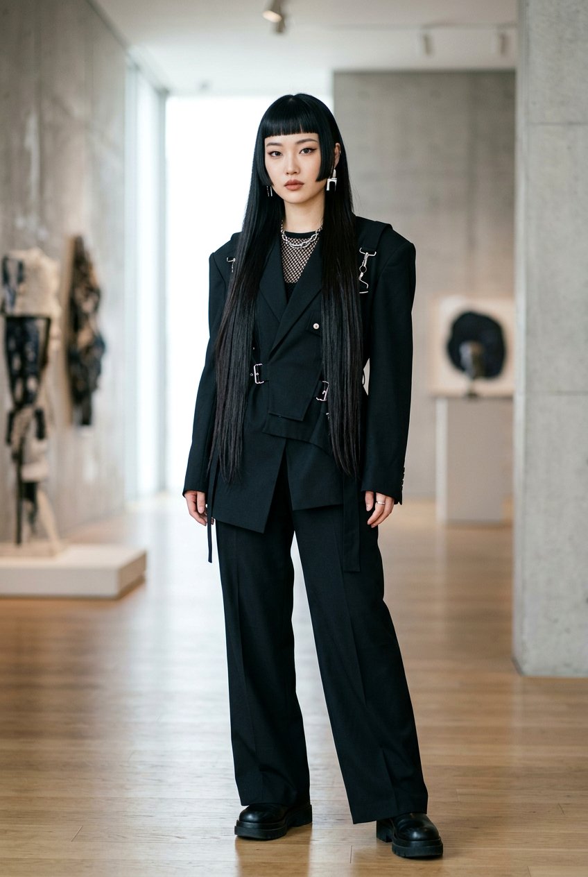 Hime Cut with Straight Across Micro Bangs - 20 hime haircut for straight long hair - 20 hime haircut for straight long hair