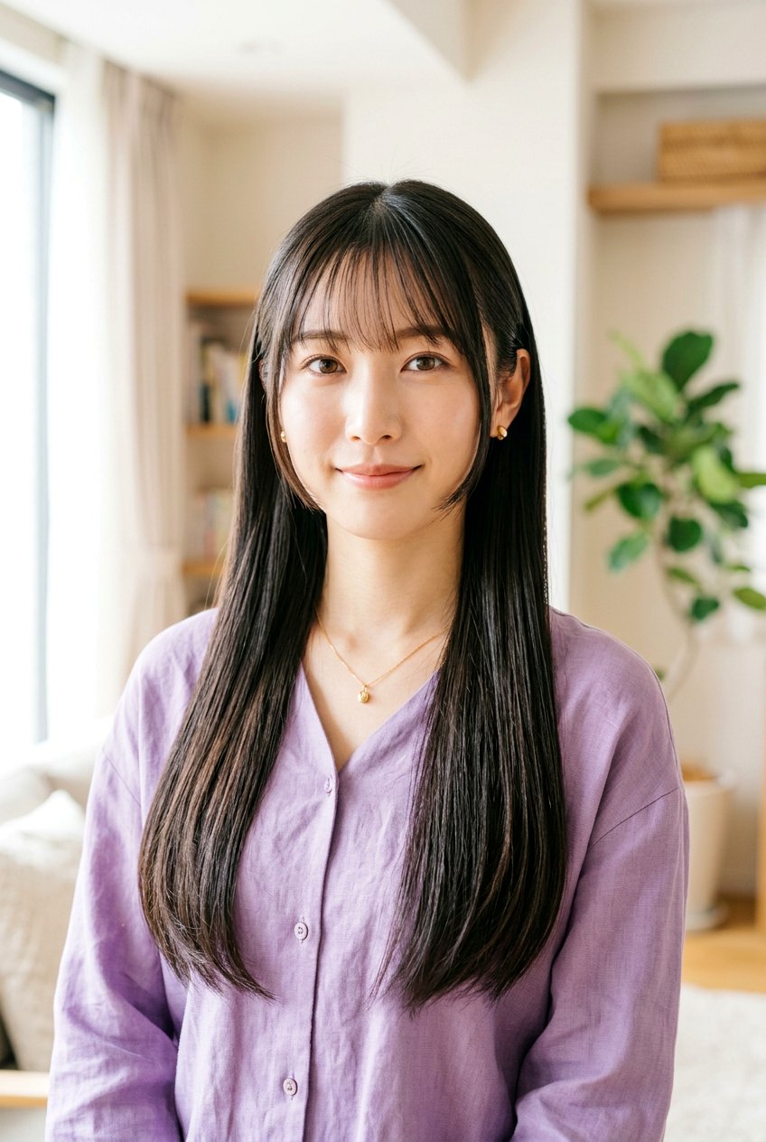 Hime Cut with Wispy Bangs - 20 hime haircut for straight long hair - 20 hime haircut for straight long hair